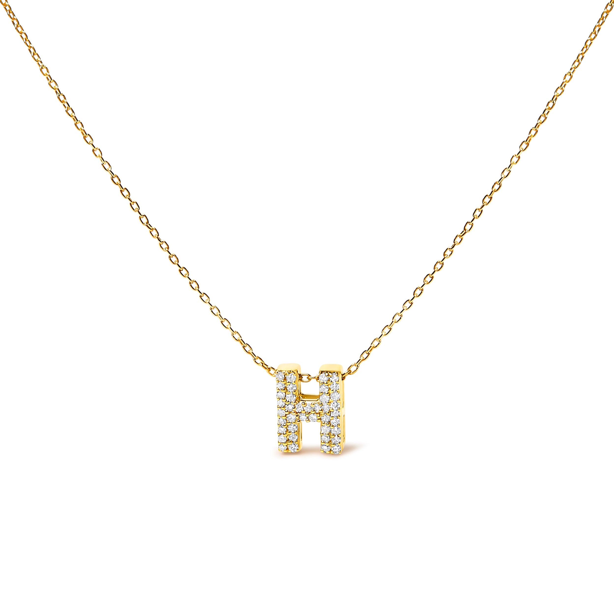 10K White Gold Diamond Accent "A" Initial Bubble Pendant Necklace by Bids.com