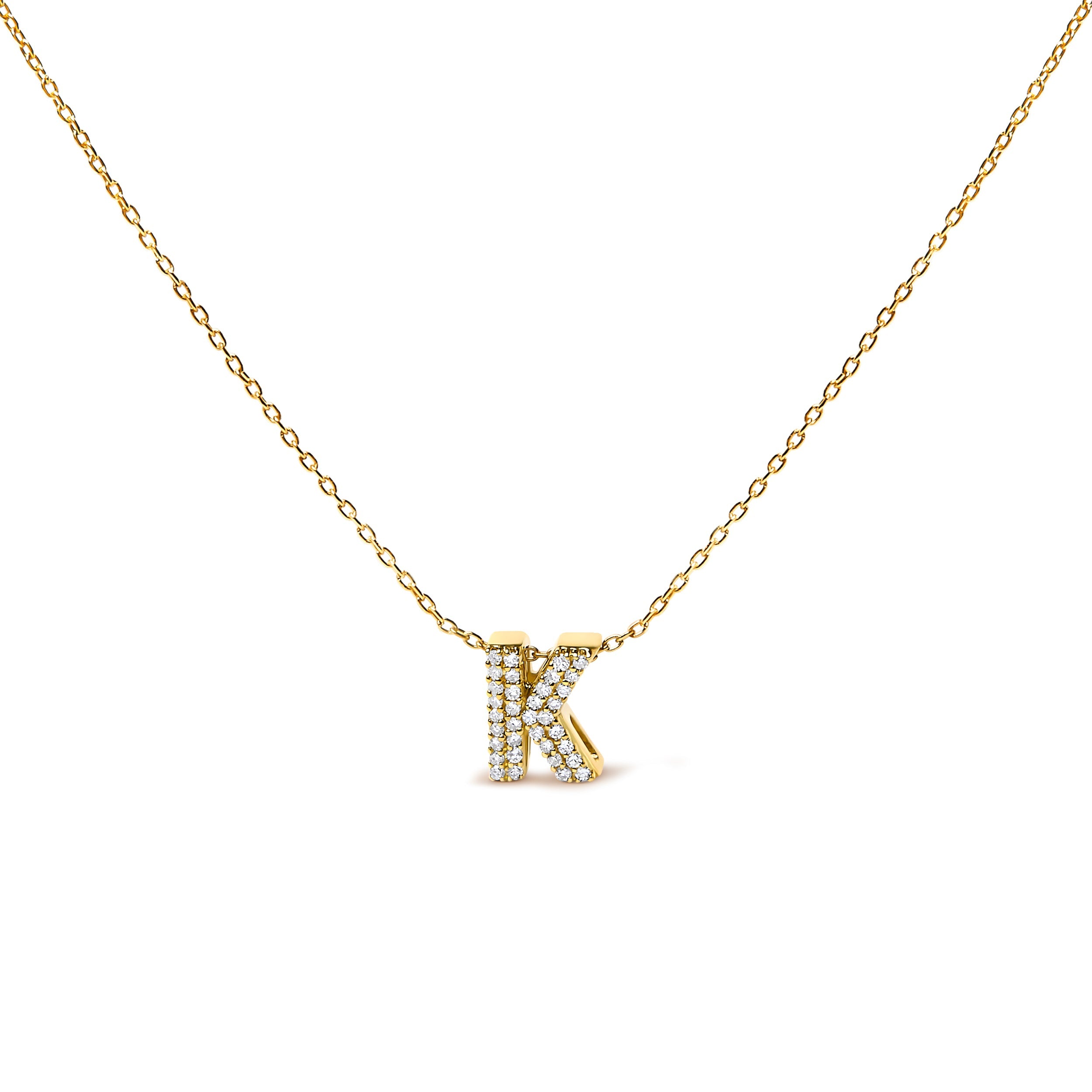 10K White Gold Diamond Accent "A" Initial Bubble Pendant Necklace by Bids.com