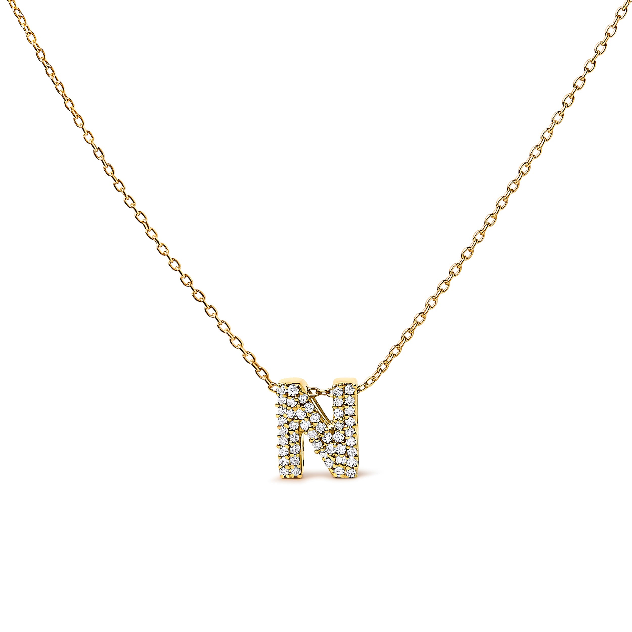 10K White Gold Diamond Accent "A" Initial Bubble Pendant Necklace by Bids.com