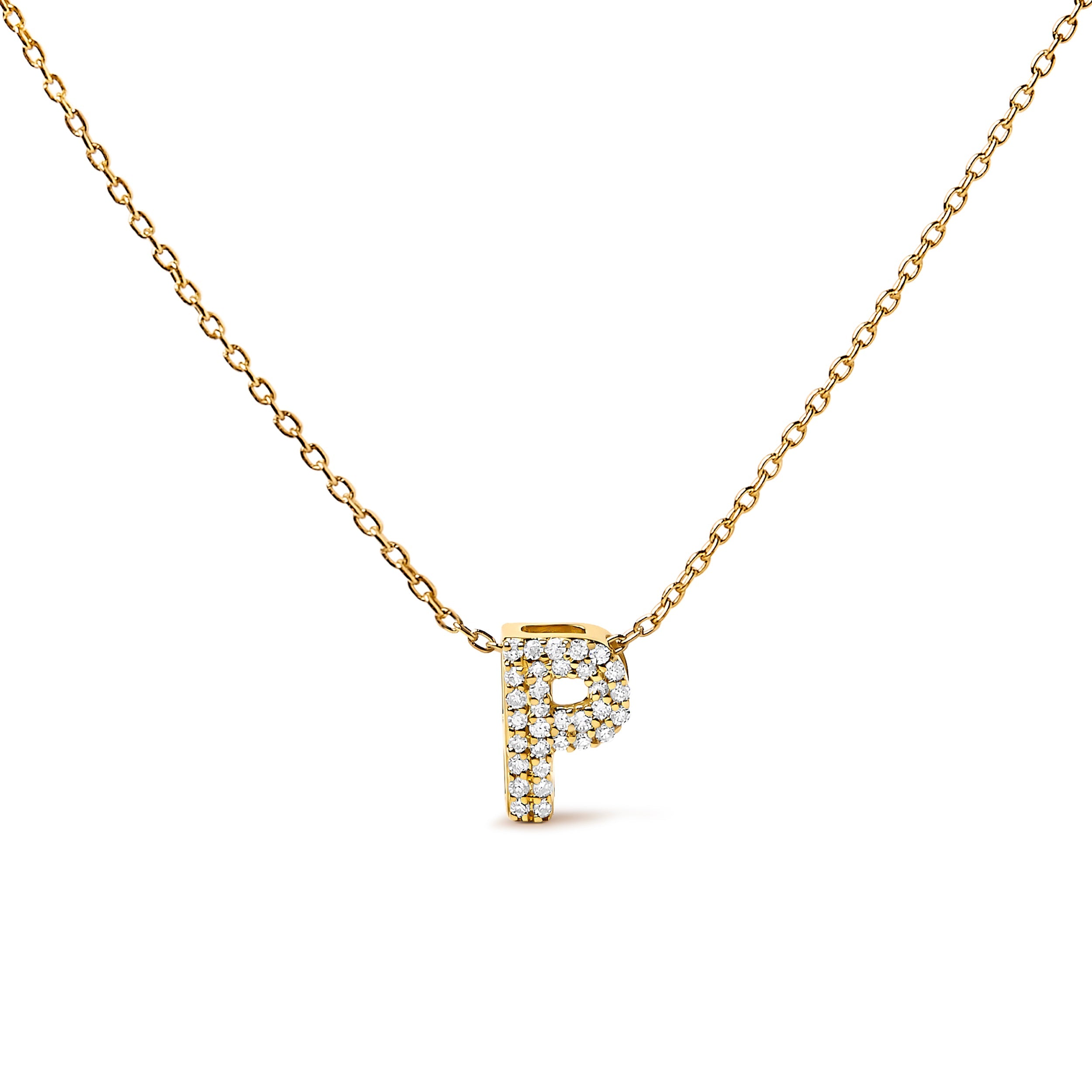 10K White Gold Diamond Accent "A" Initial Bubble Pendant Necklace by Bids.com