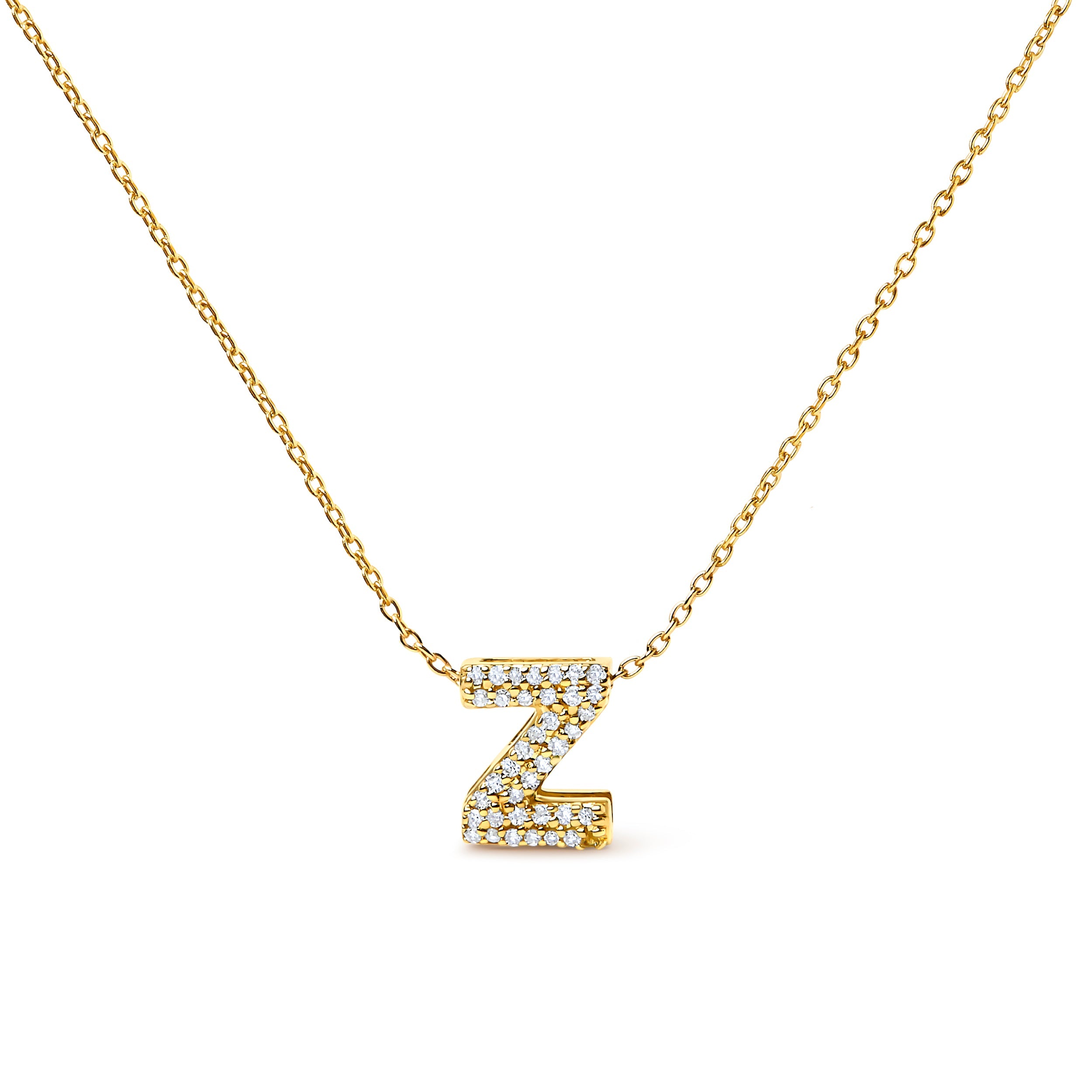 10K White Gold Diamond Accent "A" Initial Bubble Pendant Necklace by Bids.com