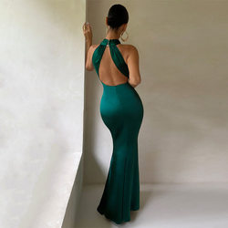 Sexy Solid Color Slim Sleeveless Backless Dress Women by Ragazza