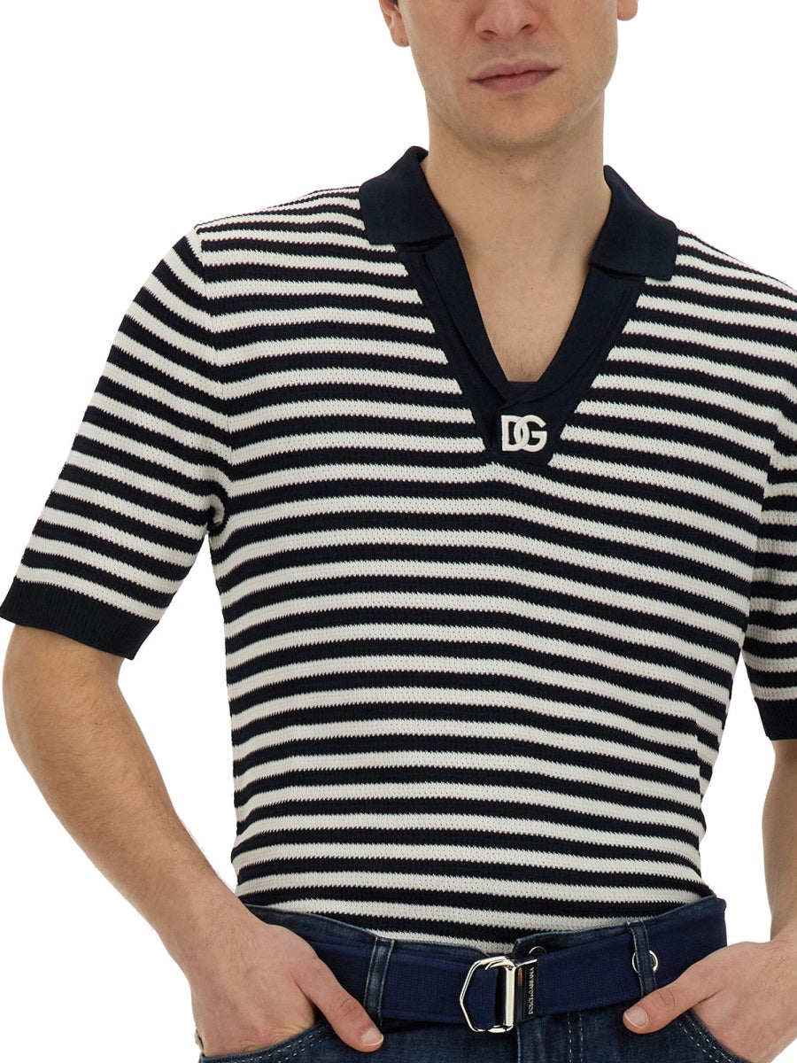 Dolce & Gabbana Men V-Neck Polo Shirt by Luosophy