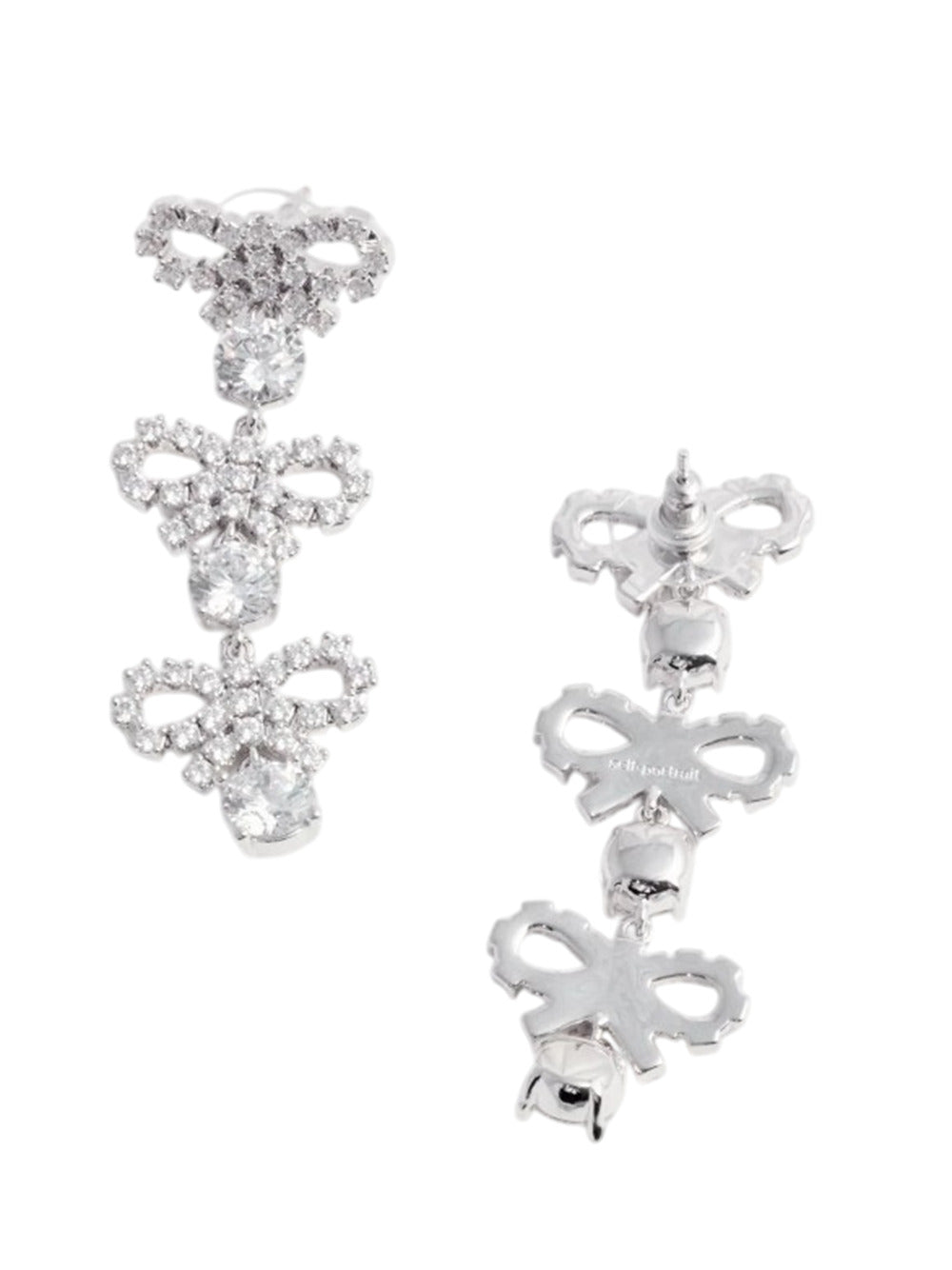 Self-Portrait Women Crystal Micro Bow Tiered Earrings DestGlow