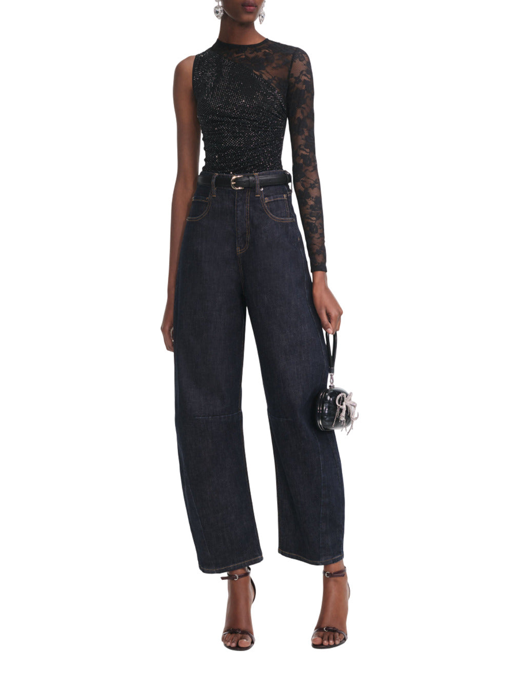 Self-Portrait Women One Shoulder Floral Lace Top DestGlow