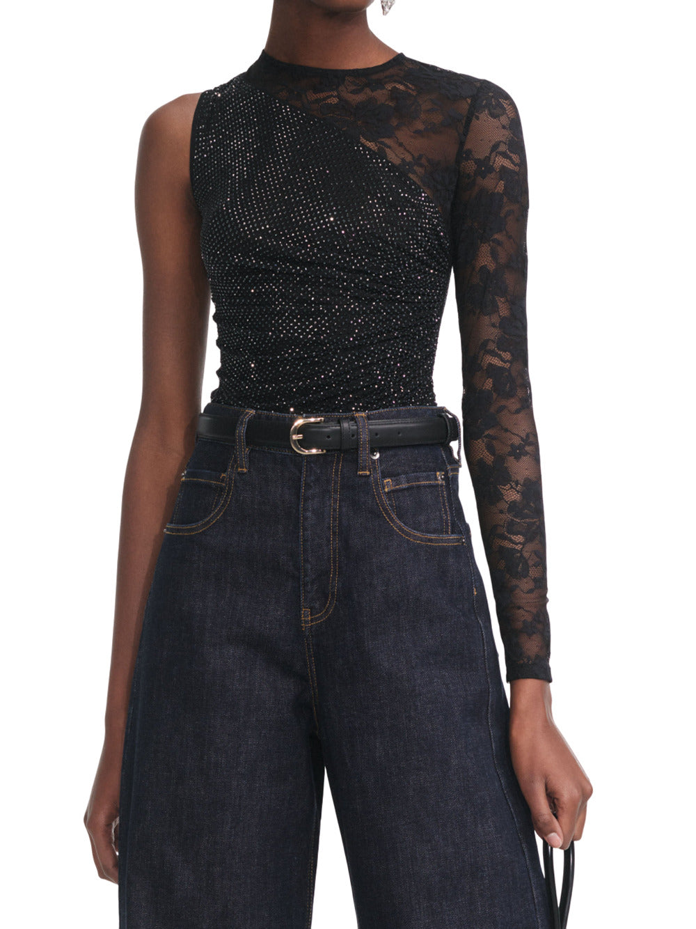 Self-Portrait Women One Shoulder Floral Lace Top DestGlow