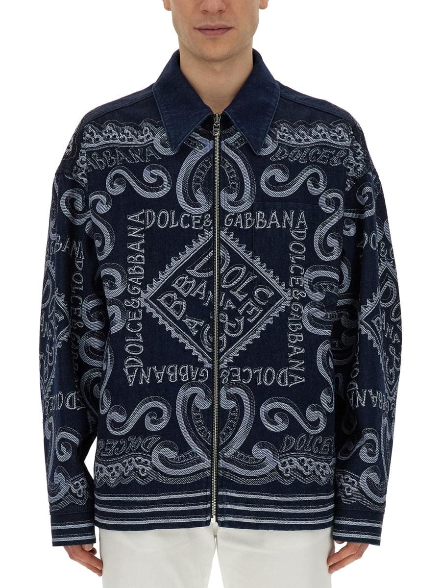 Dolce & Gabbana Men Navy Print Cardigan DestGlow