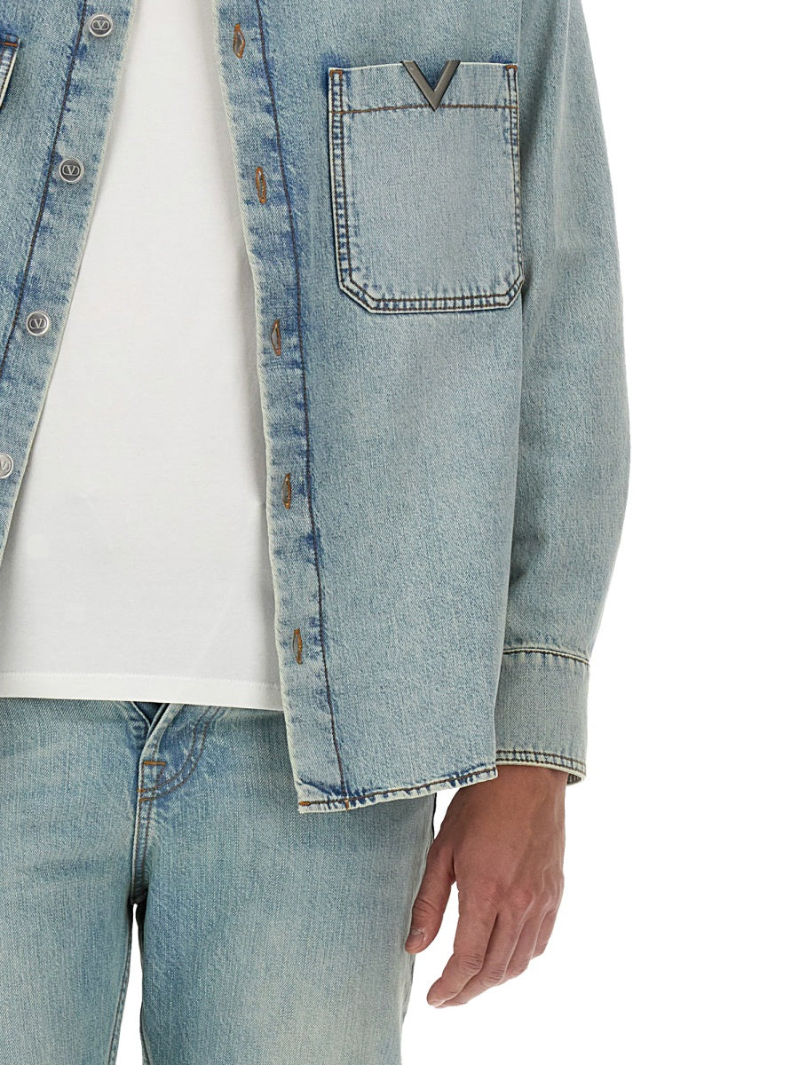 Valentino Men Denim Shirt DestGlow