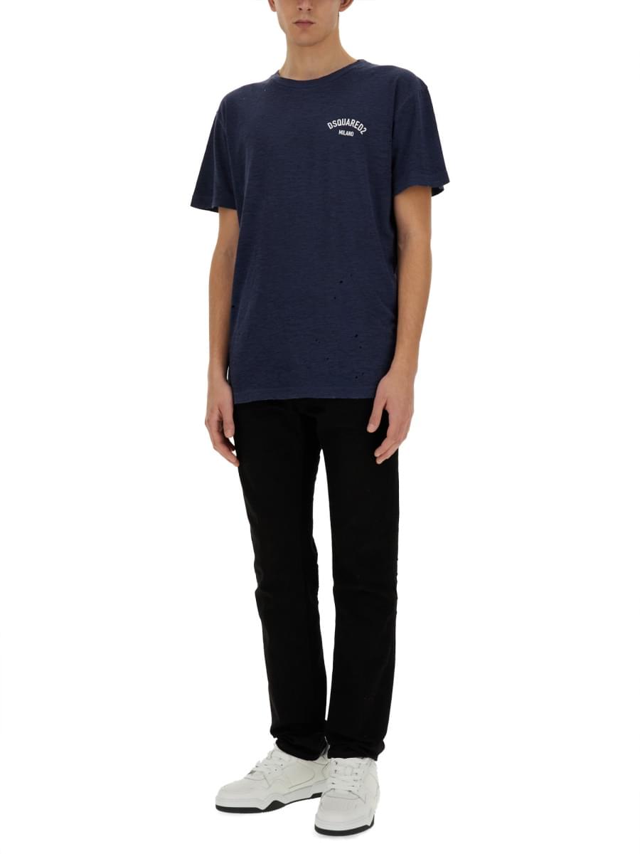 Dsquared men t-shirt with logo DestGlow
