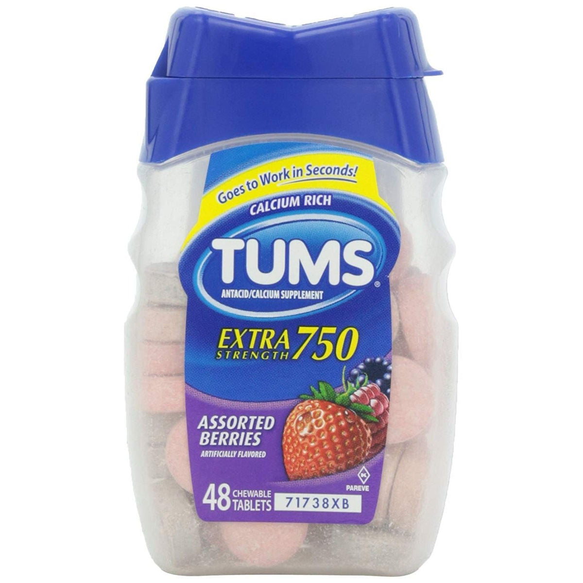 Tums Chewable Antacid Tablets For Extra Strength Heartburn Relief, Assorted Berries Flavors by Pasteur Pharmacy