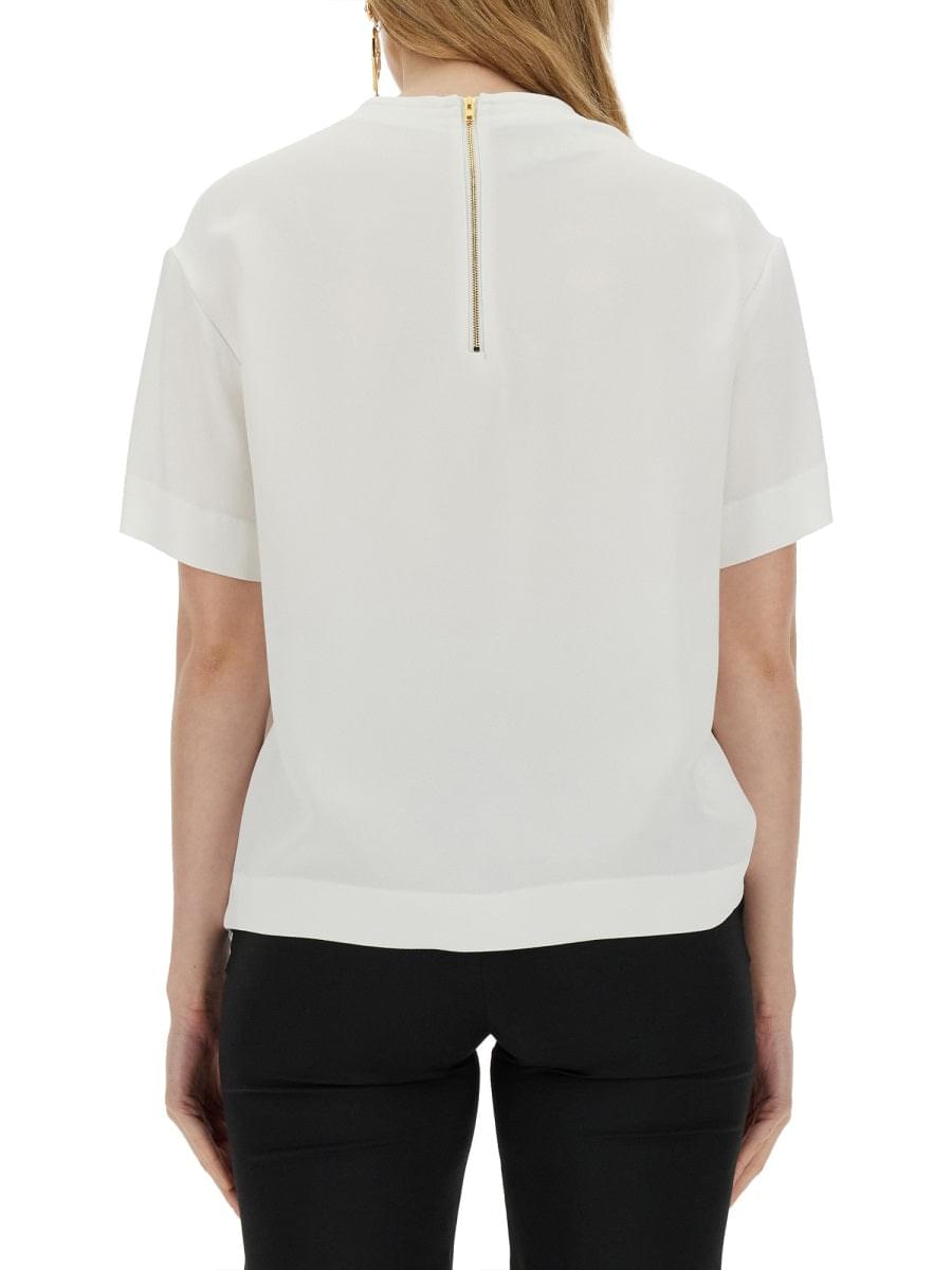 Moschino Women Enver Satin Blouse Still Life With Heart DestGlow