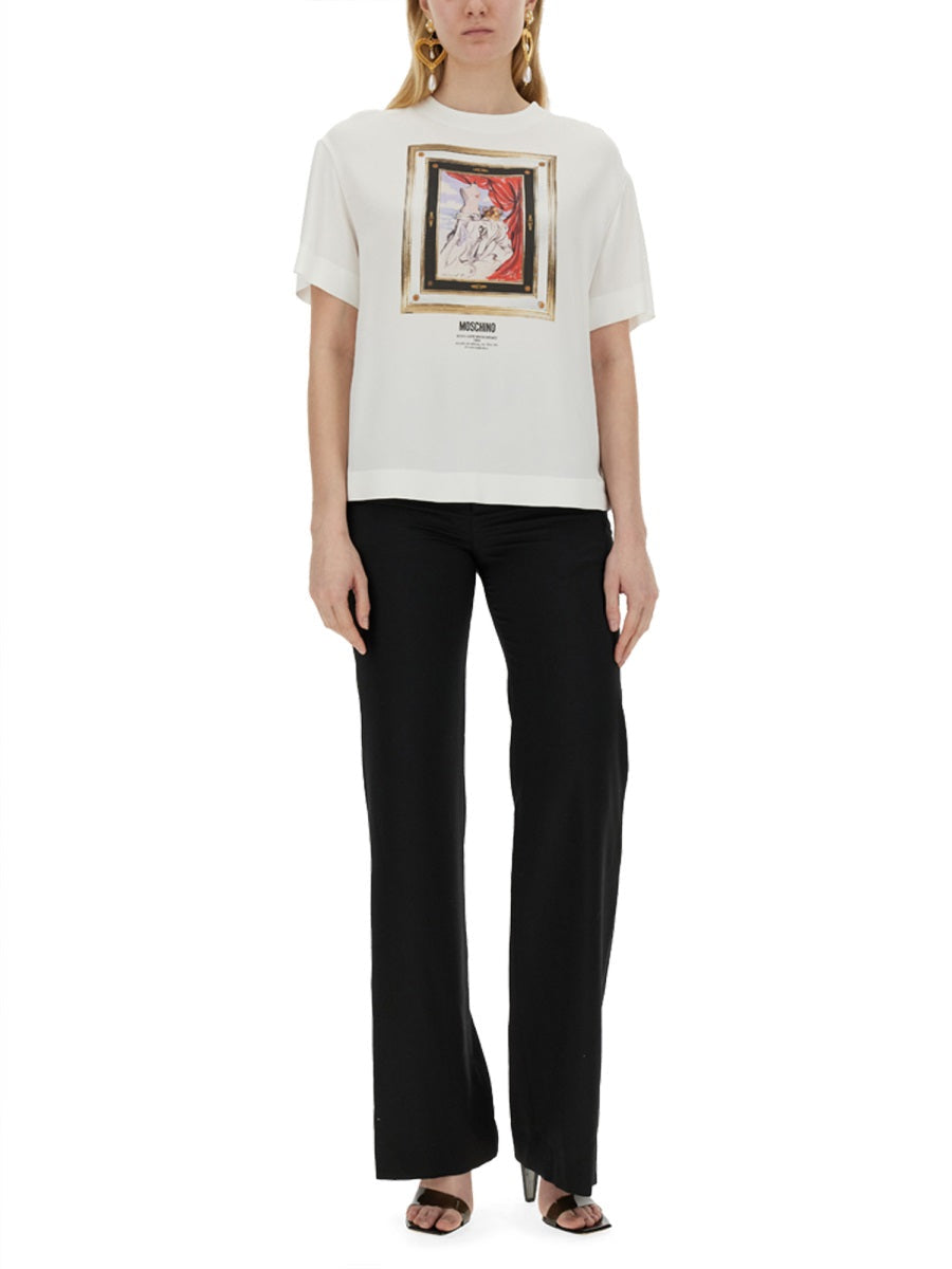 Moschino Women Enver Satin Blouse Still Life With Heart DestGlow