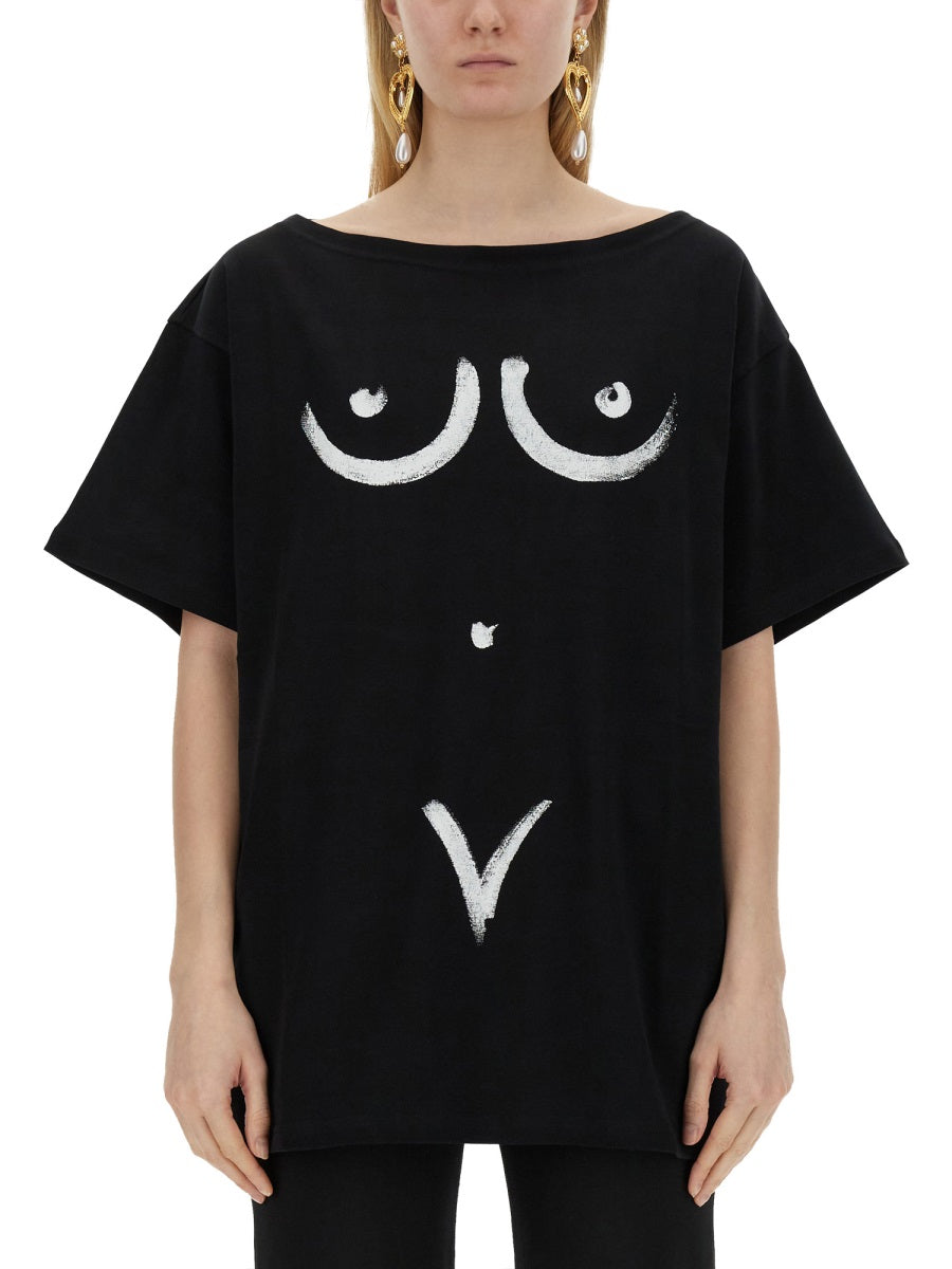 Moschino Women Interlock Body Print T-Shirt DestGlow