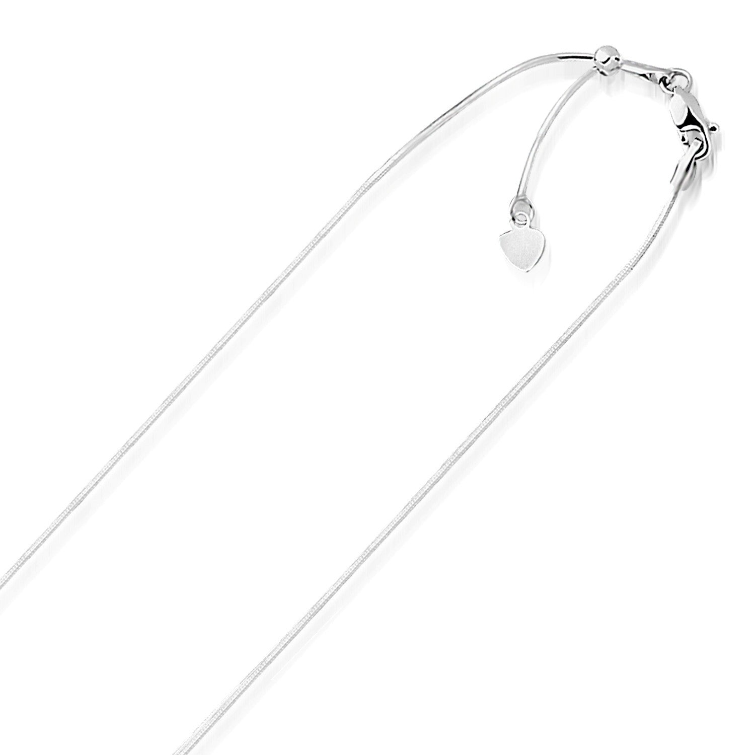 14k White Gold Adjustable Snake Chain 0.85mm by Bids.com