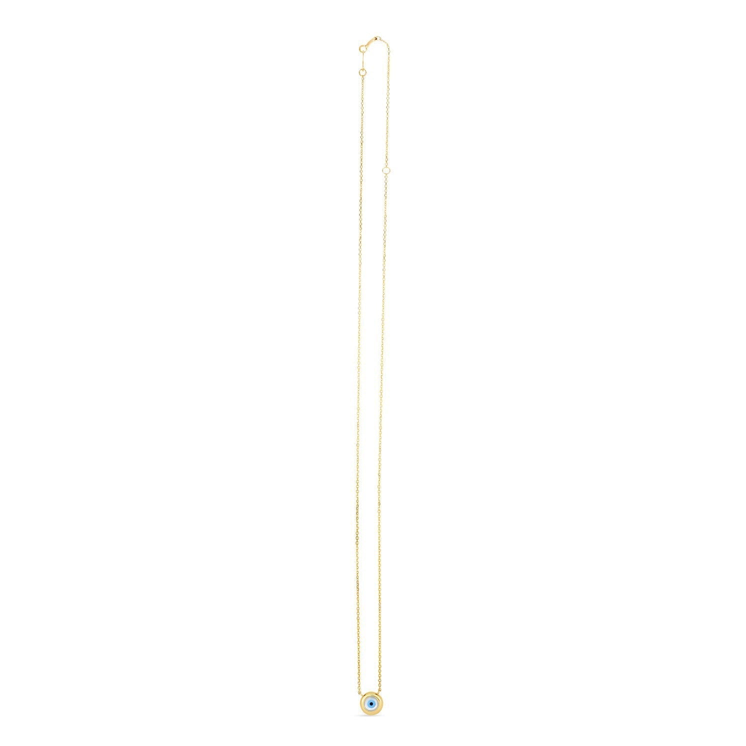 14k Yellow Gold MOP Evil Eye Necklace