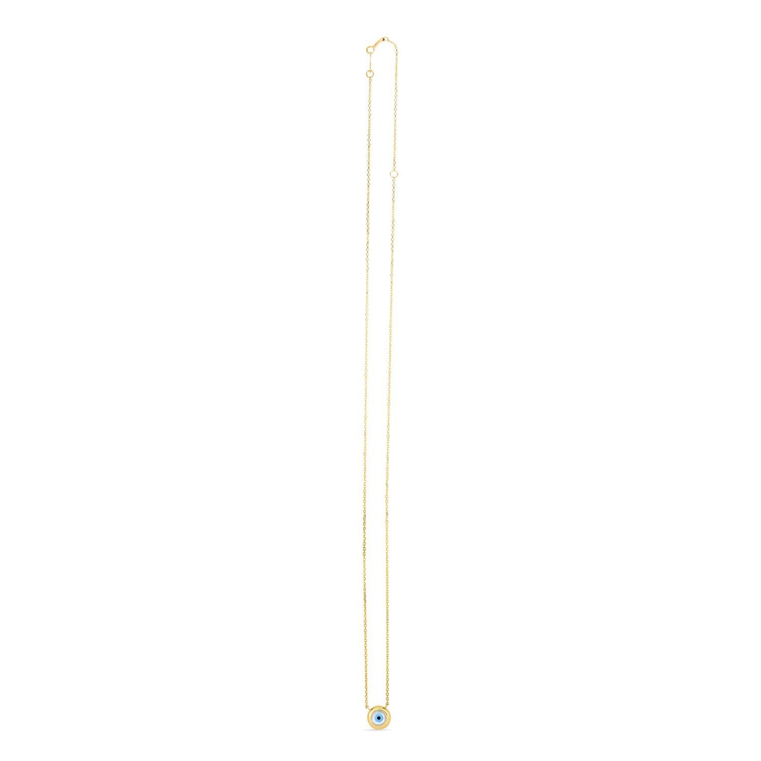 14k Yellow Gold MOP Evil Eye Necklace by Bids.com