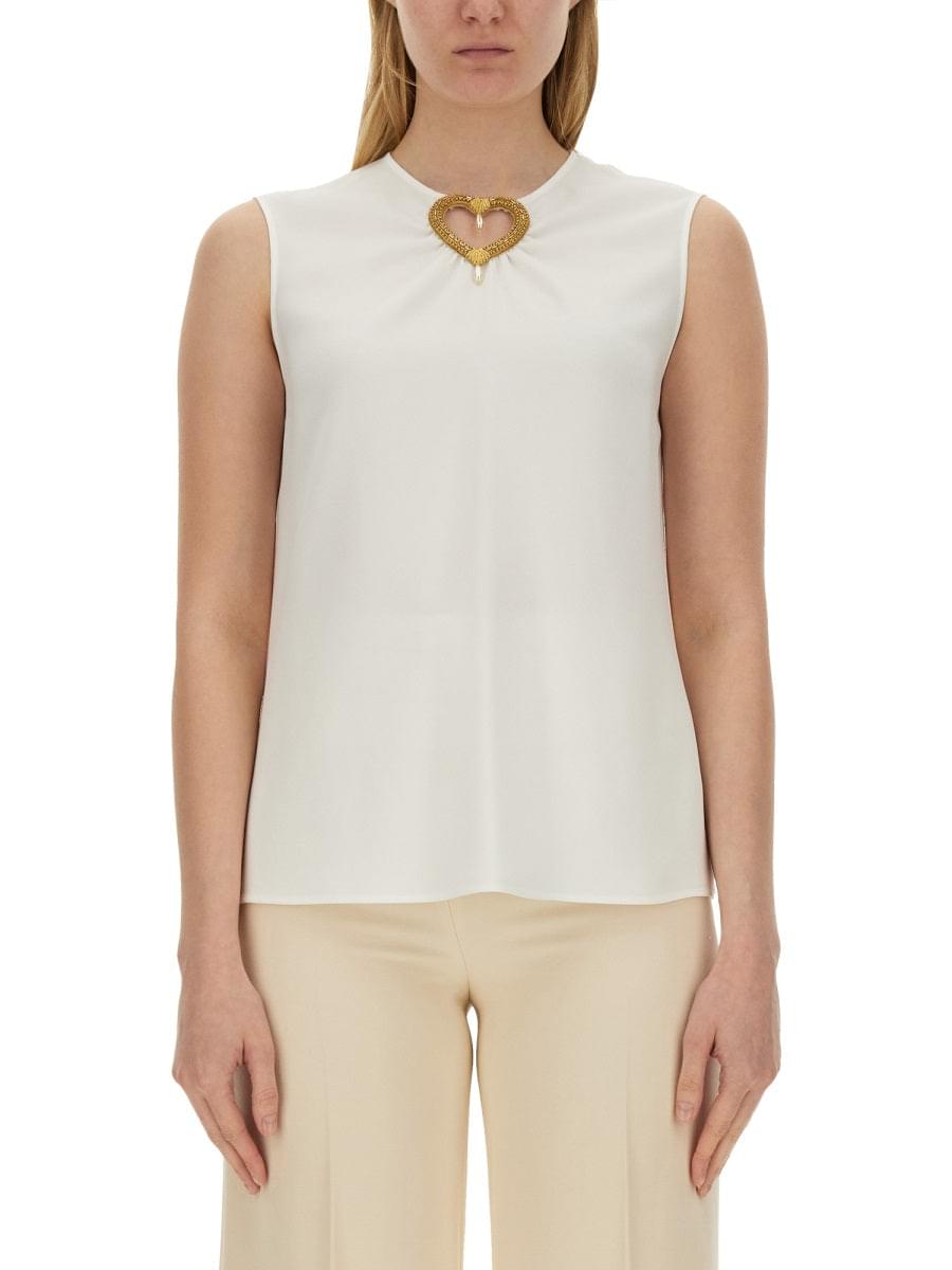 Moschino Women Blouse With Heart Applique DestGlow