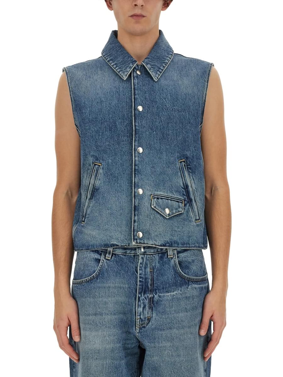 Givenchy Men Denim Vest DestGlow
