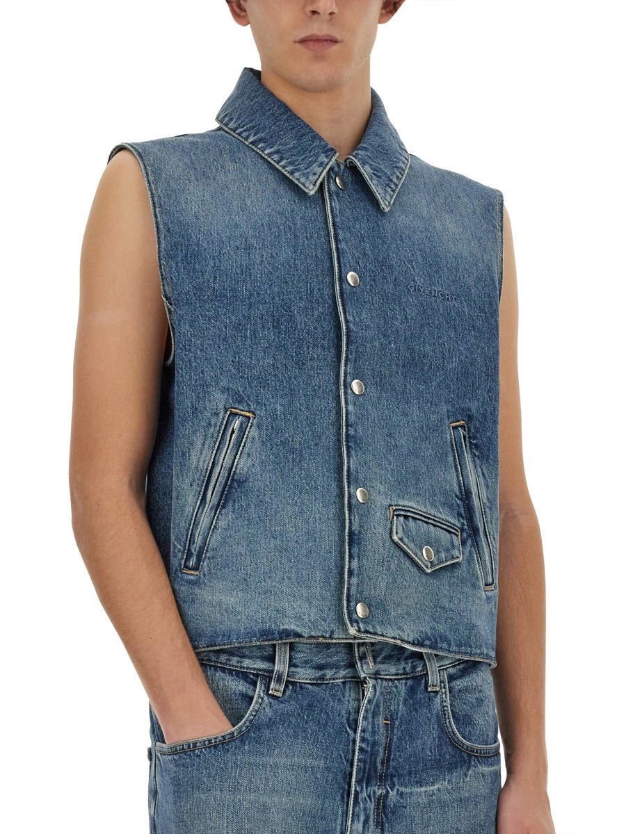 Givenchy Men Denim Vest by Luosophy