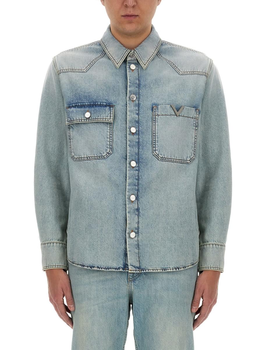 Valentino Men Denim Shirt DestGlow