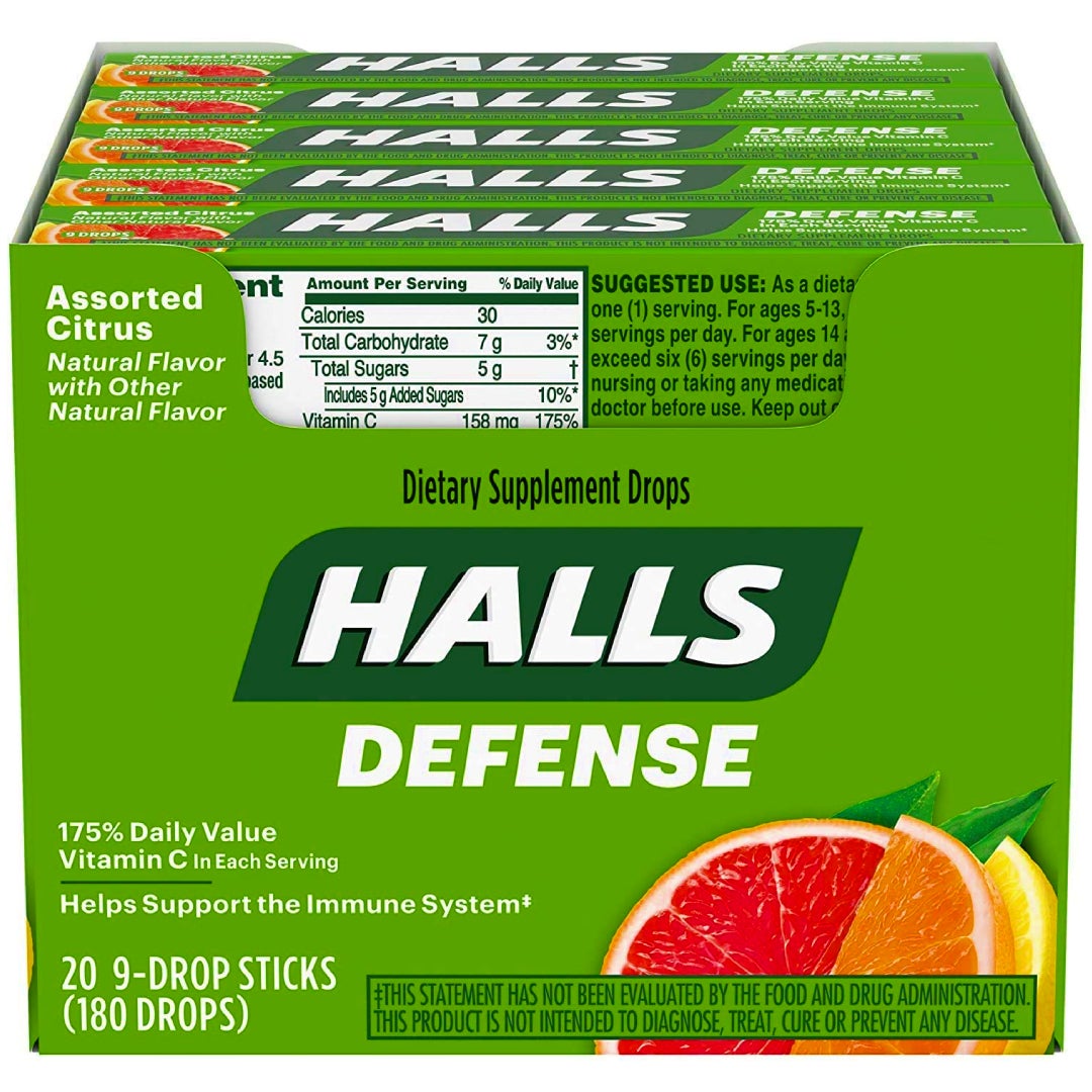 Halls Defense Supplement Drops, Vitamin C, Assorted Citrus by Pasteur Pharmacy
