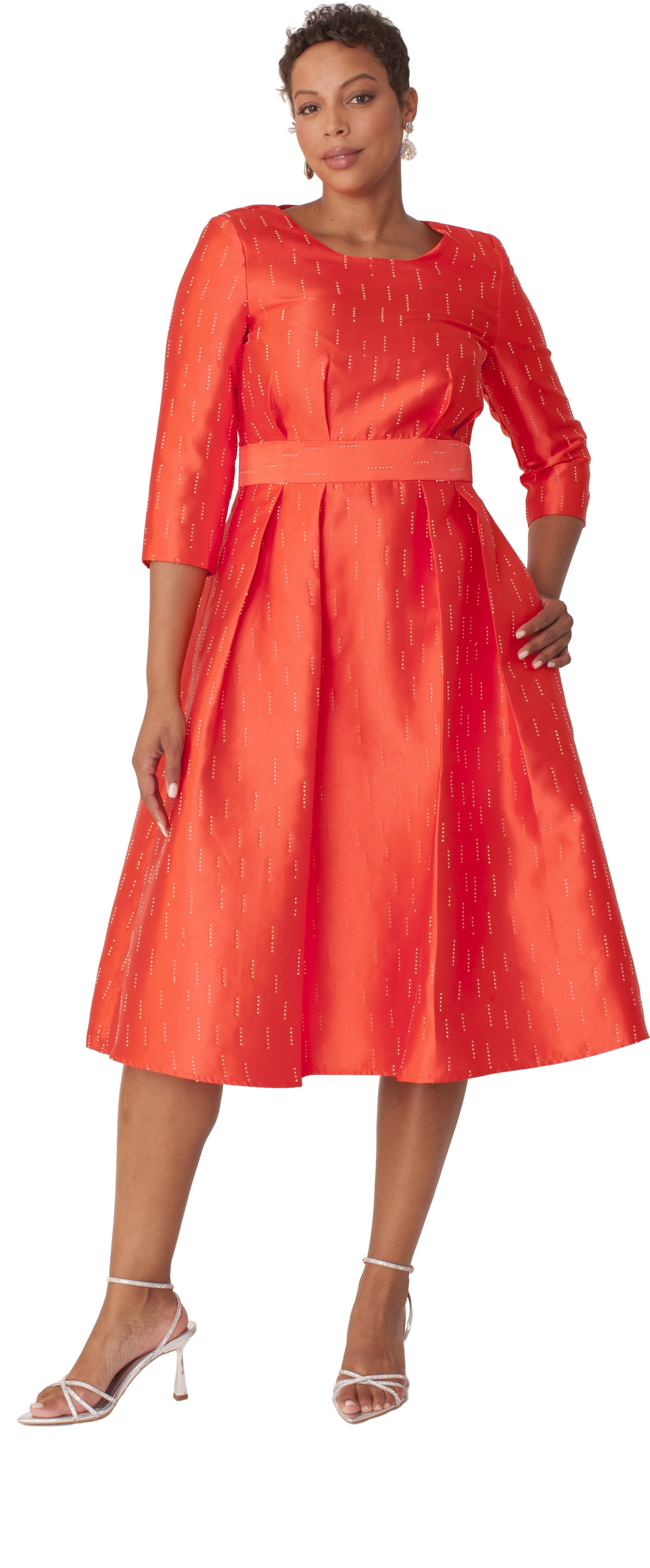 Shimmer A-Line Tea Length Dress - 9763 by Tally Taylor