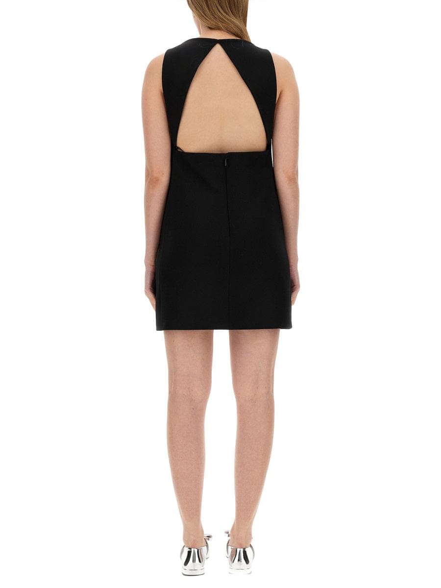 Versace Women Wool Blend Straight Mini Dress With Cut-Out DestGlow