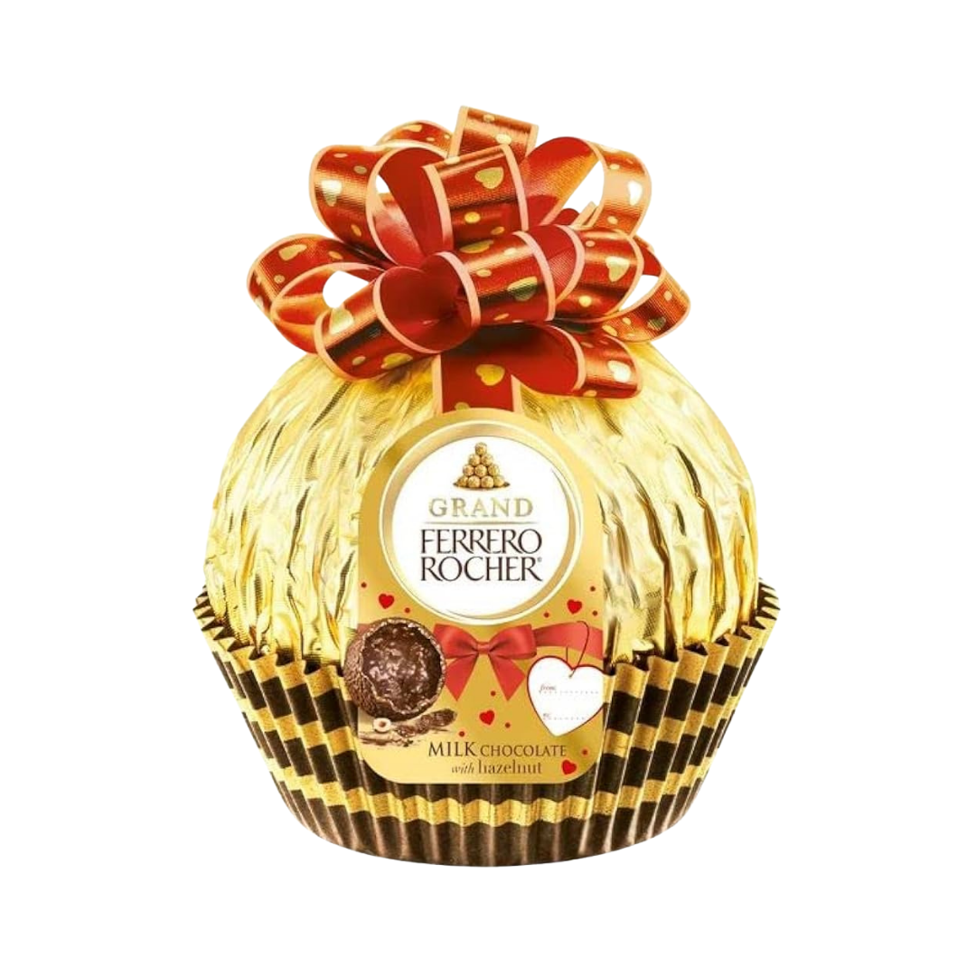 Grand Ferrero Rocher Milk Chocolate with Hazelnut Hollow Figure (4.4oz) by Farmacias Savia
