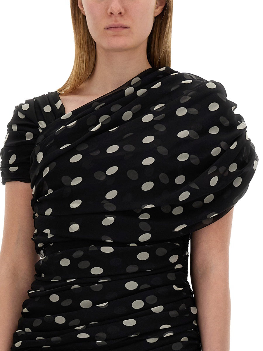 Saint Laurent Women Asymmetrical Gathered Dress by Luosophy