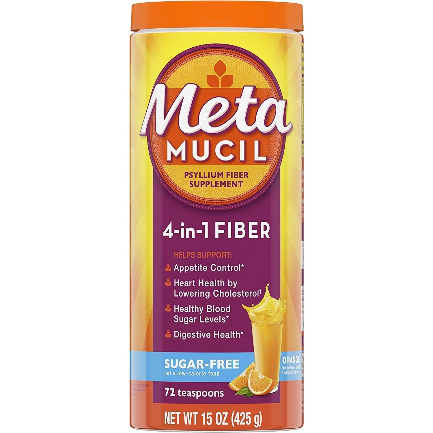 Metamucil Psyllium Fiber Supplement Sugar Free Powder - Orange Smooth by Pasteur Pharmacy