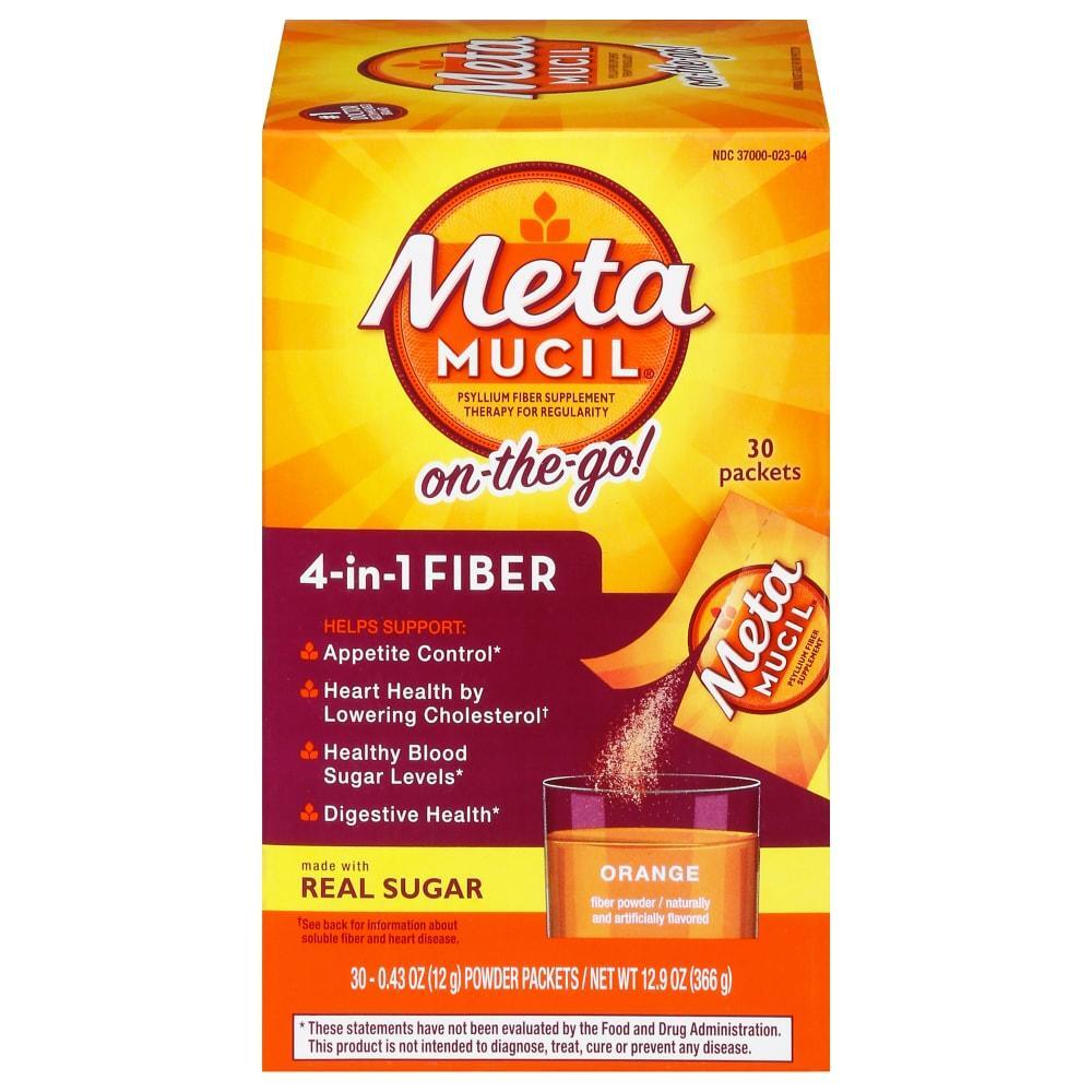 Metamucil Orange Smooth Sugar Psyllium Fiber Powder Packets by Pasteur Pharmacy