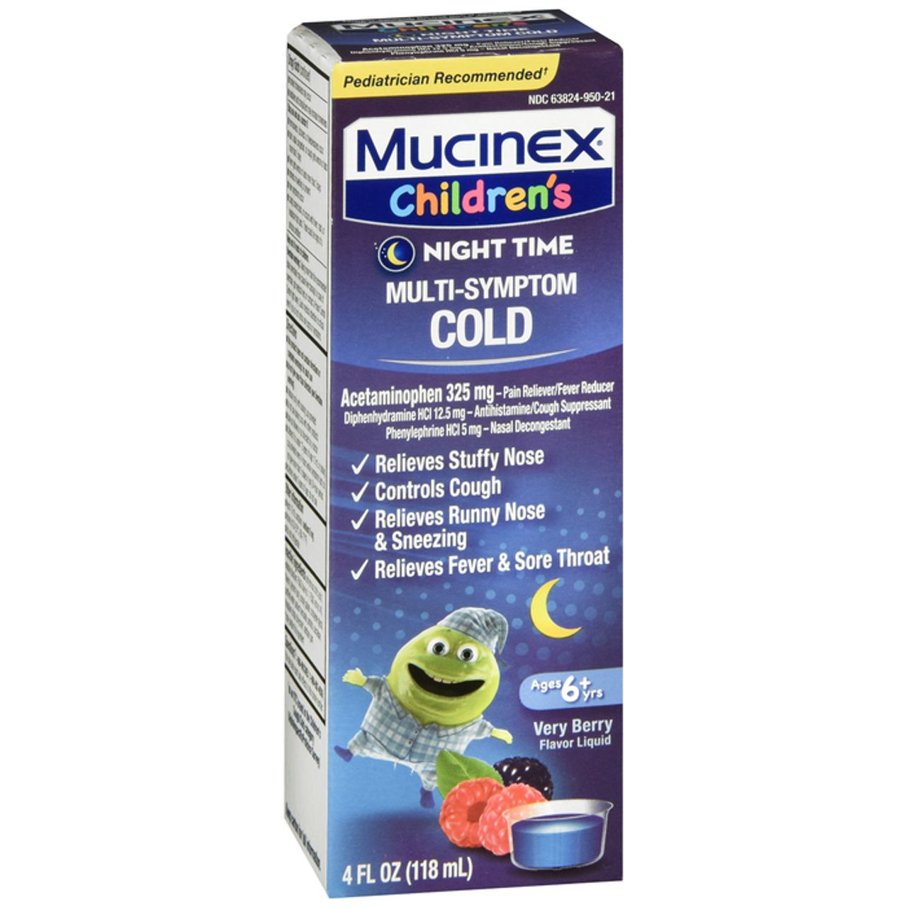 Mucinex® Multi-Symptom Cold Night Time – Very Berry Flavor (4 fl oz) by Pasteur Pharmacy