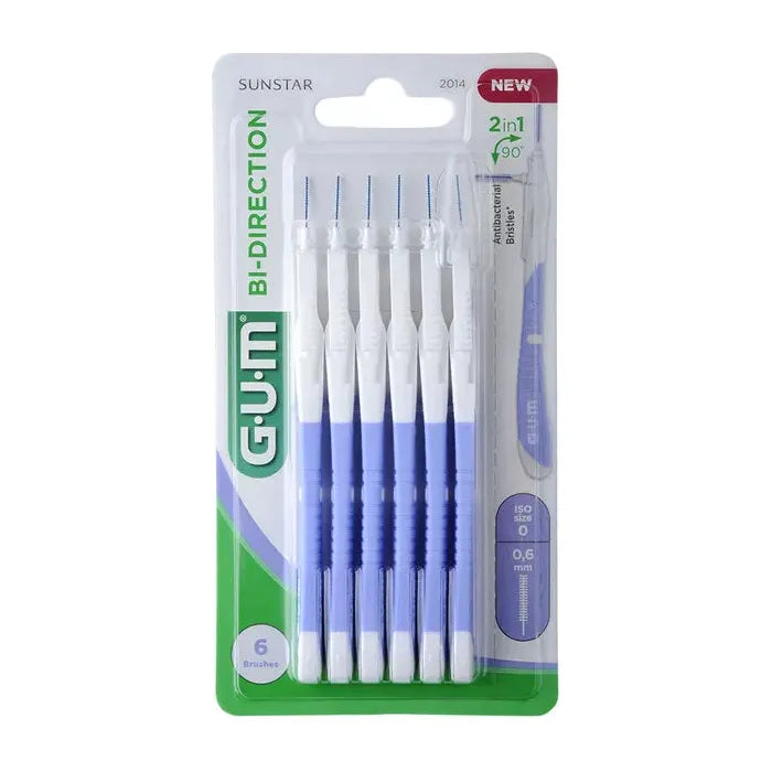 GUM Bi-Direction Interdental Brushes 0.6mm x6 by Pasteur Pharmacy