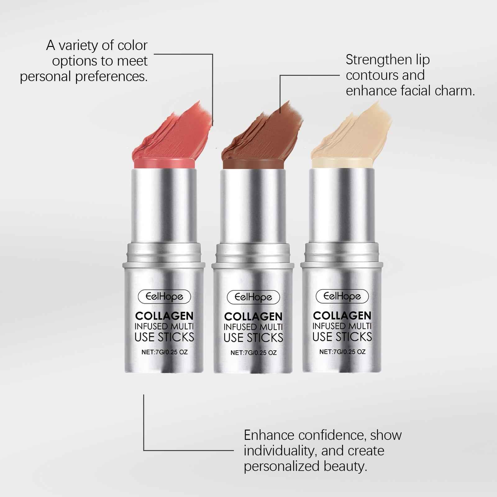 Collagen Makeup Stick Moisturizes Natural Multicolor Blush Stick