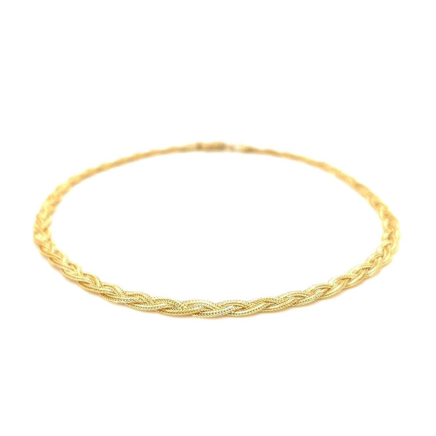 3.5mm 14k Yellow Gold Braided Bracelet