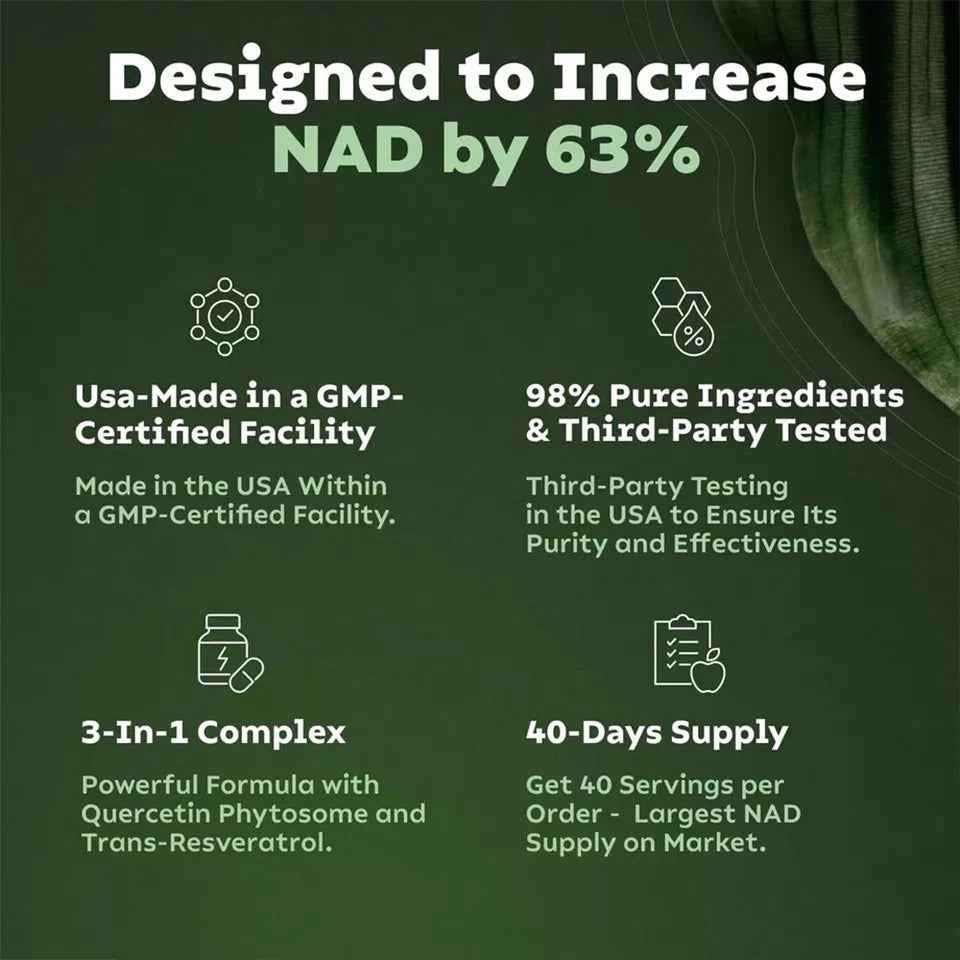 Reus Research NR900-NAD+Supplement for Skin Aging Support, Energy, and Focus - 80 Count - Vitamin Healthcare Fitness NMN Supplement Alternative - Liposomal NAD w/Resveratrol - High Purity NAD Supplement for Anti-Aging, Energy, Focus