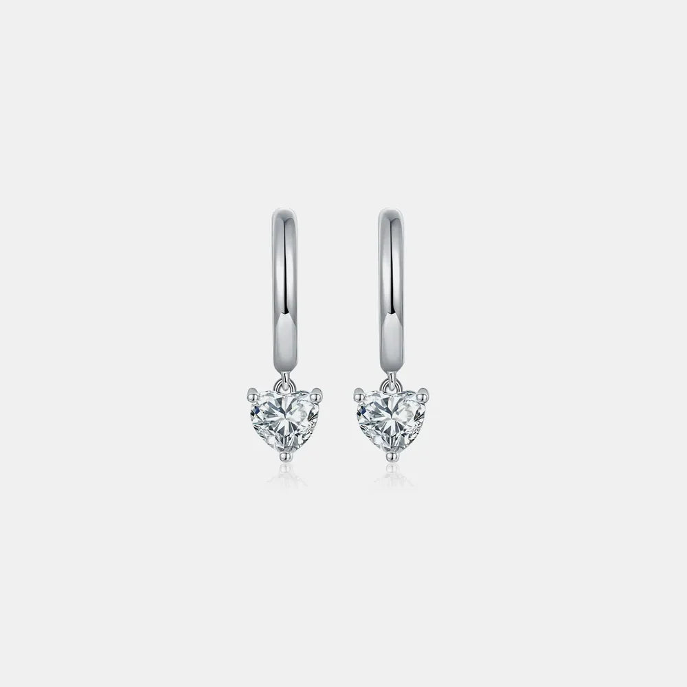 1 Carat Sparkala™ 925 Sterling Silver Heart Earrings by Sparkala