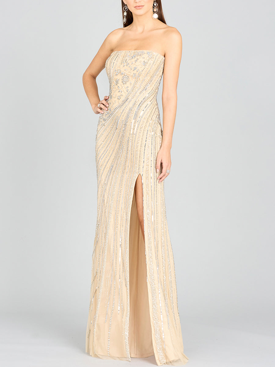 Freddy Strapless Beaded Gown by Lara New York