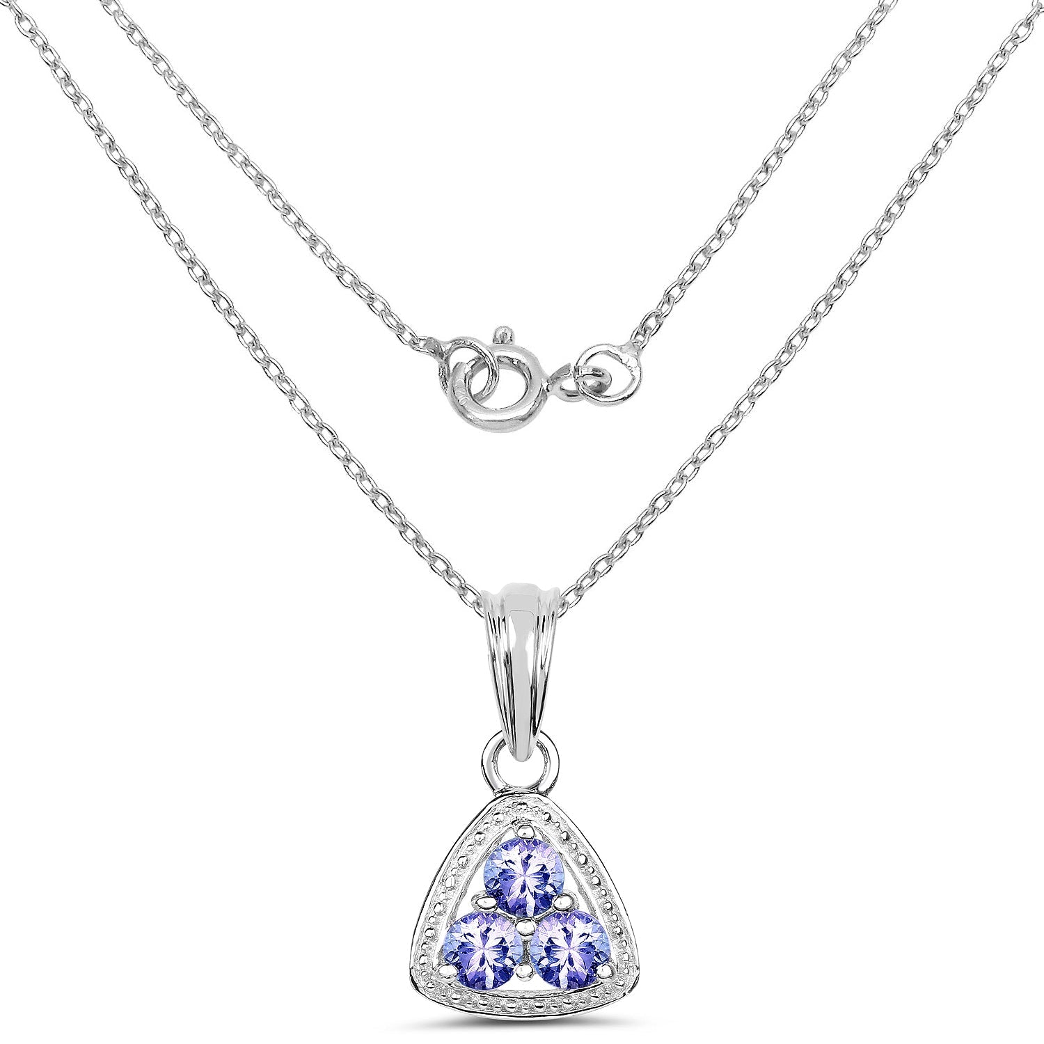 0.69 Carat Genuine Tanzanite .925 Sterling Silver Pendant DestGlow