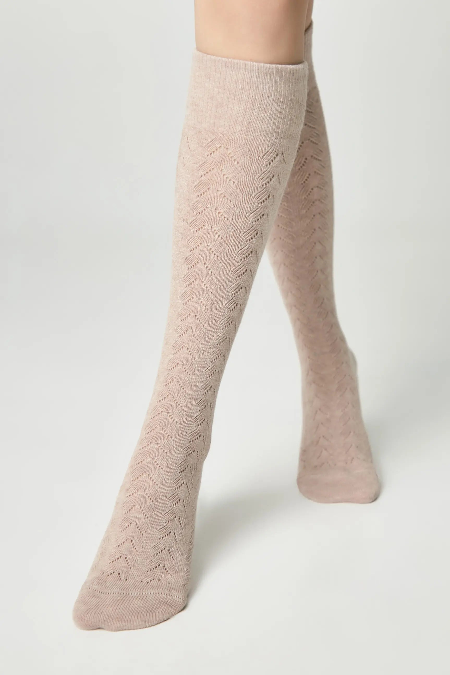 Cotton Knee Highs Conte Classic 010 - Cotton Blend and Knitted Pattern DestGlow