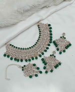 Joban Fashion Green Stone Work Necklace Set