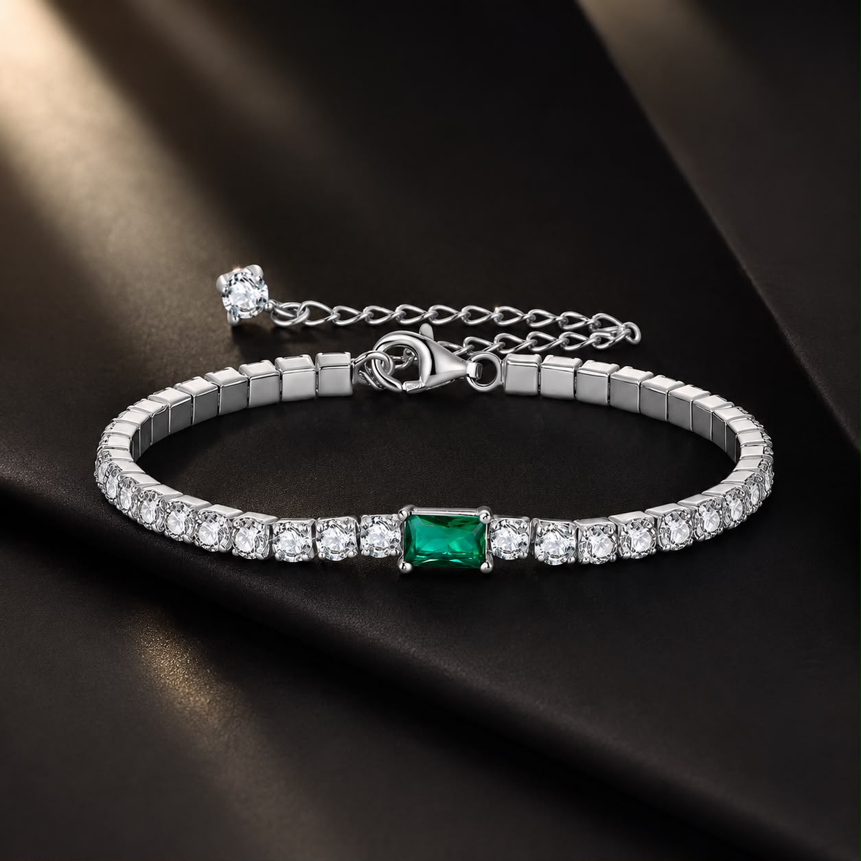 925 Sterling Silver 145+65mm Pavé Setting CZ Bracelet DestGlow