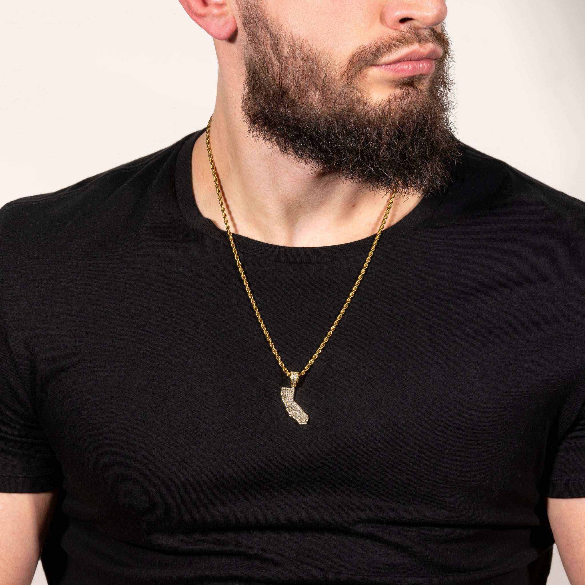 California State Pendant 925 Sterling Silver