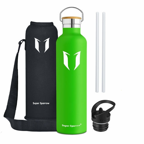Insulated Stainless Steel Water Bottle 32oz - Double Wall Vacuum Insulated, BPA Free, Leak Proof
