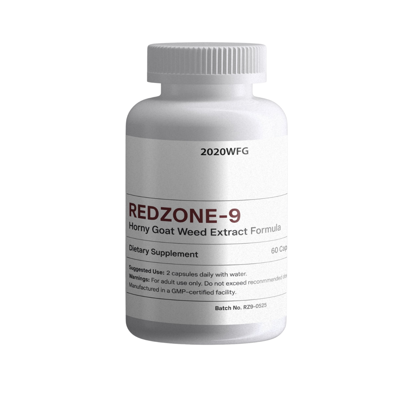 REDZONE-9: Circulation & Vitality Complex 60 Capsules - Horny Goat Weed, Maca Root & Nitric Oxide Support for Male Wellness by 2020WFG