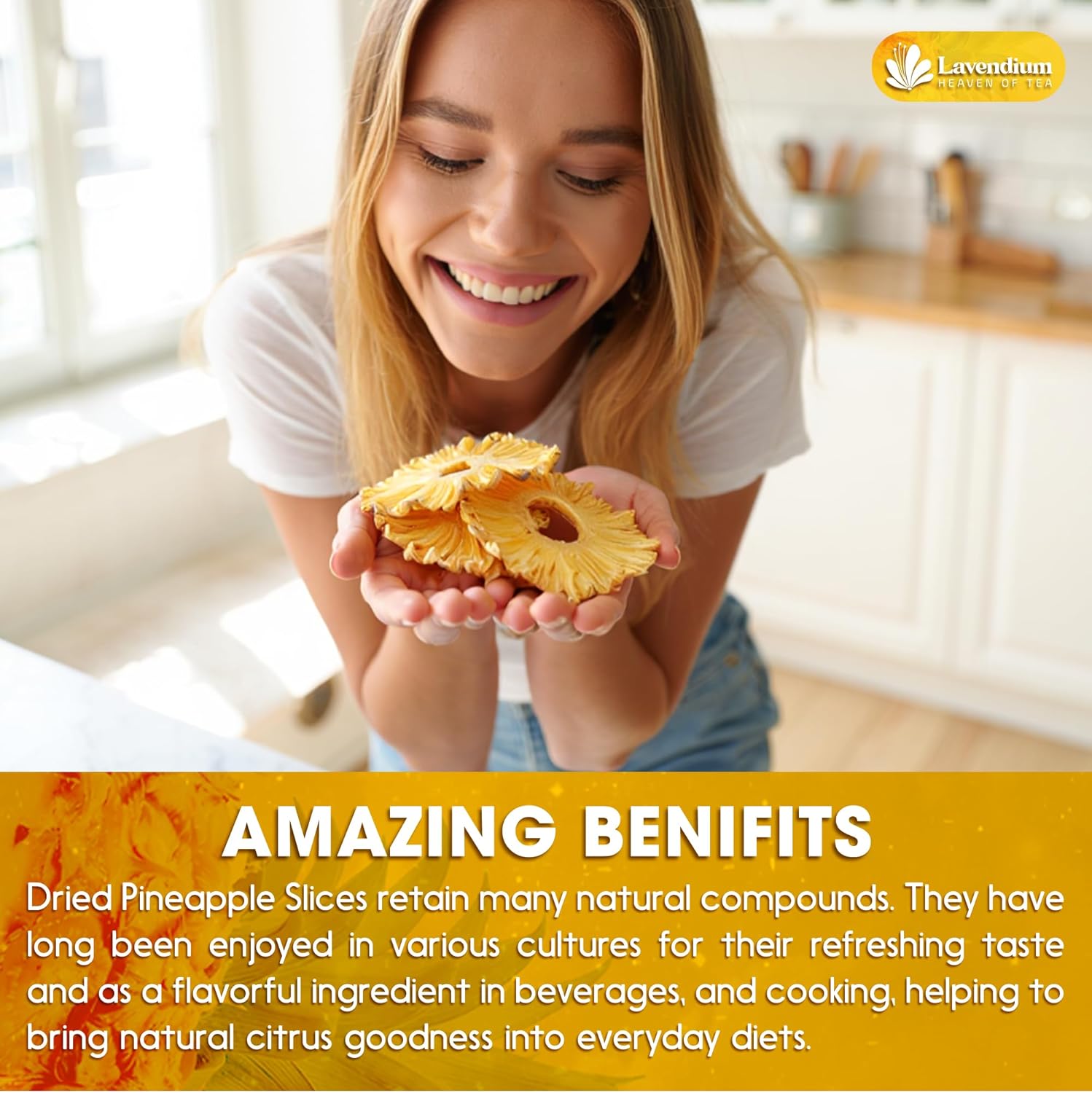 Dried Pineapple Slices 6oz – Premium Quality, Naturally Sweet & Tangy by FreshDrinkUS - Natural and Premium Herbal Tea