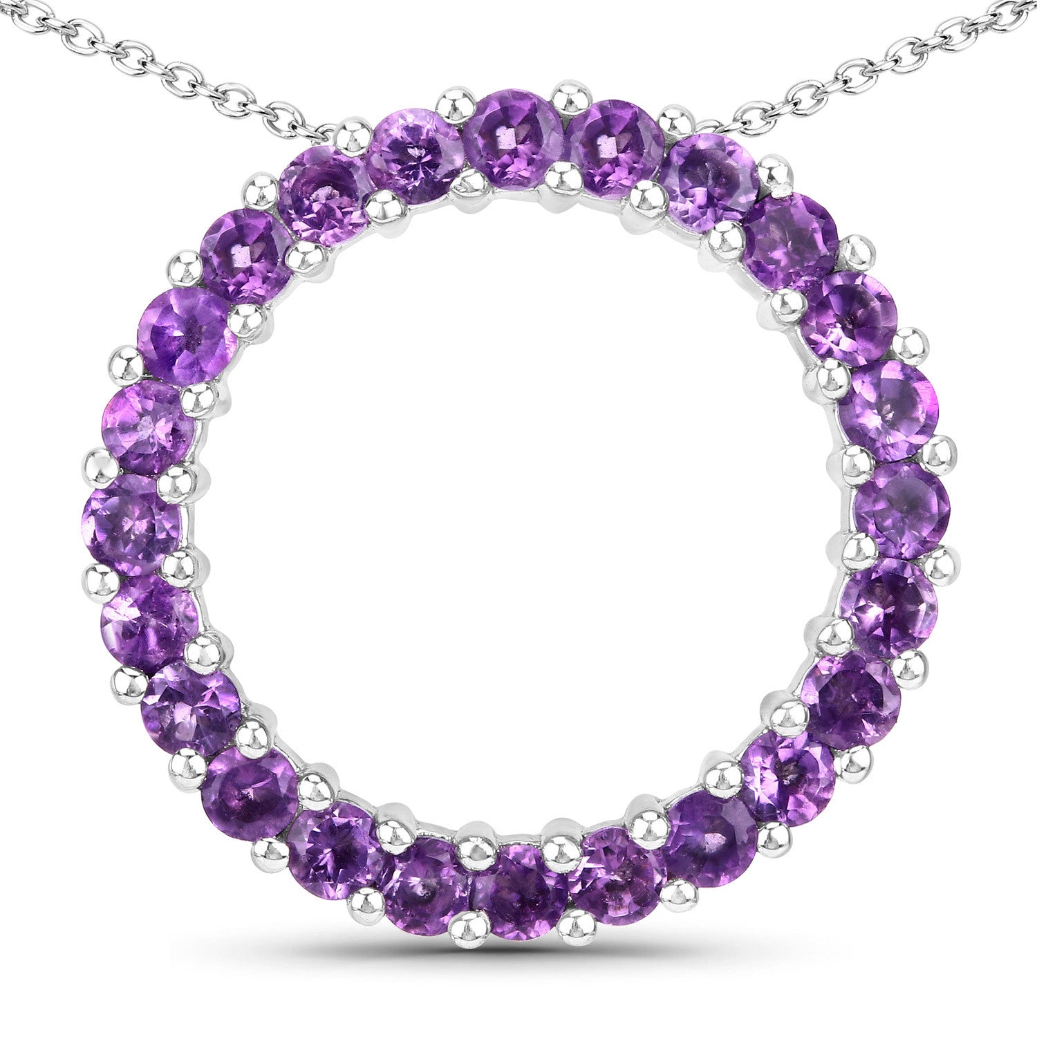 0.72 Carat Genuine Amethyst .925 Sterling Silver Pendant DestGlow