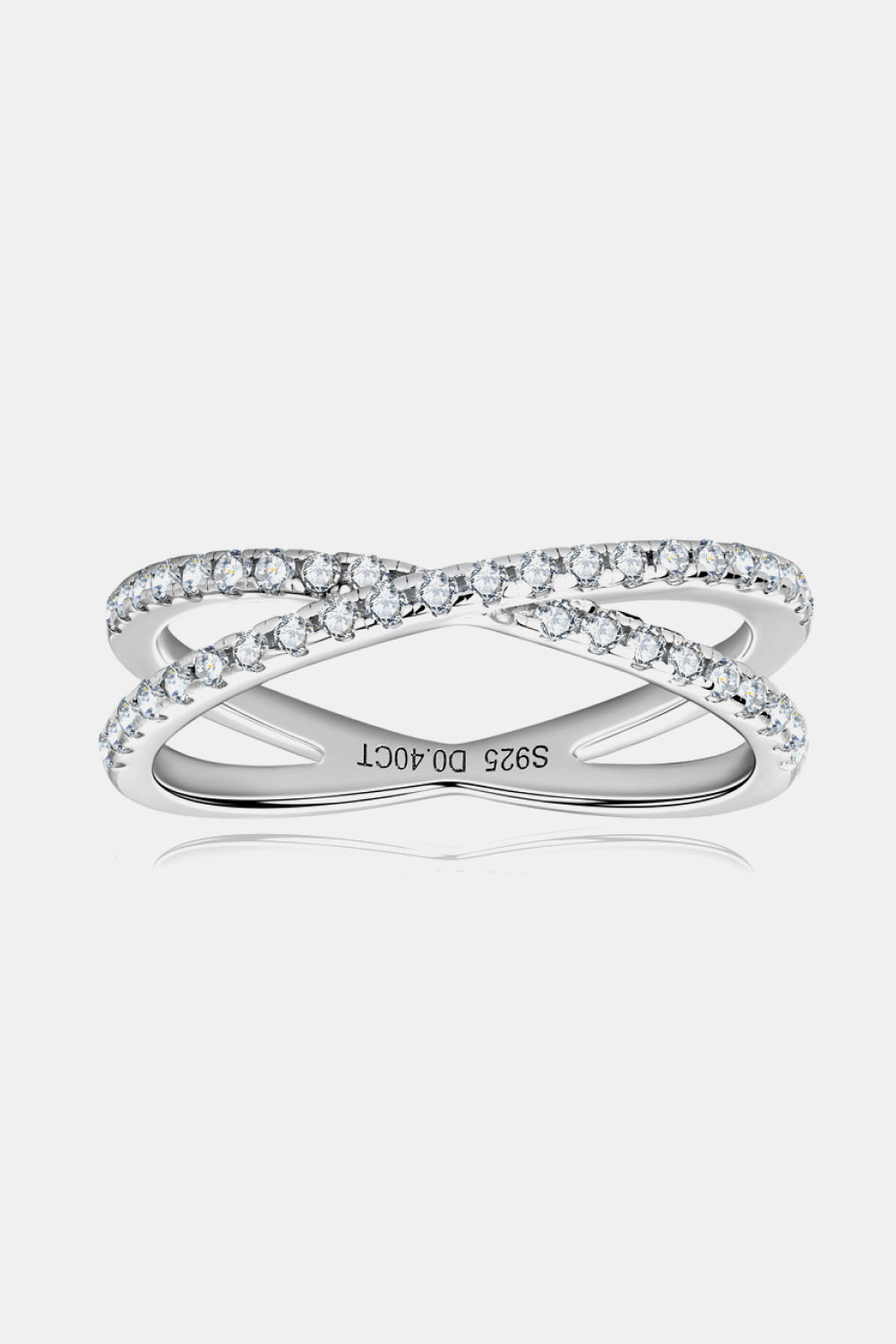 Sparkala™ Platinum Over Pure Sterling Silver Crisscross Ring by Sparkala