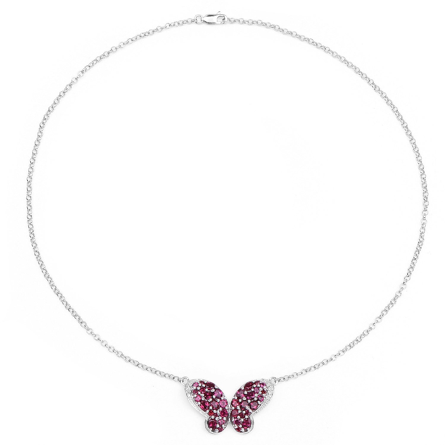 4.15 Carat Genuine Rhodolite and White Topaz .925 Sterling Silver Pendant DestGlow