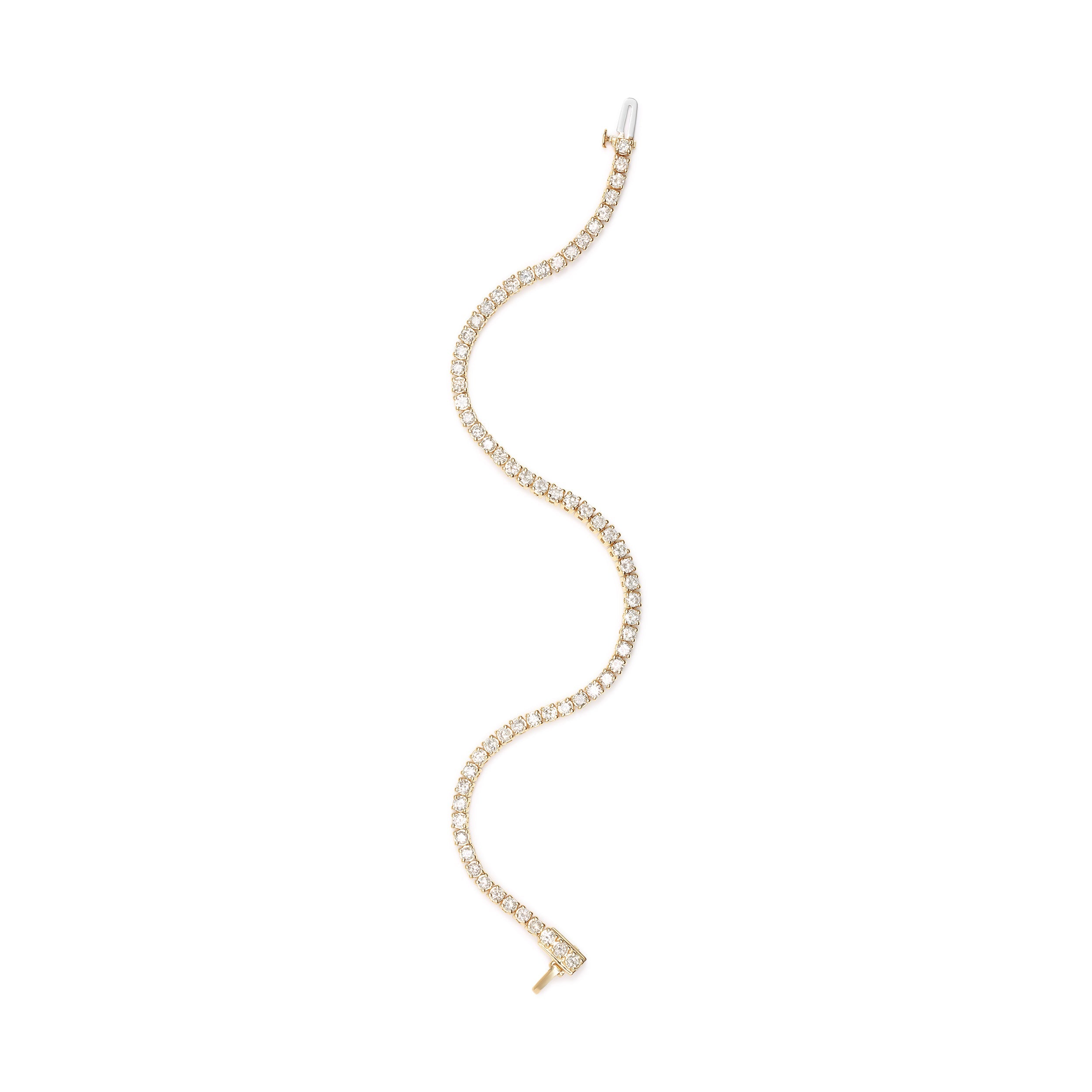14K Yellow Gold 6.0 Cttw Classic 4 Prong Set Round Brilliant Cut Diamond Tennis Bracelet (K-L Color, VS2-SI1 Clarity) - 7.25" by Bids.com